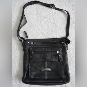 Croft & Barrow Black Leather Messenger Bag